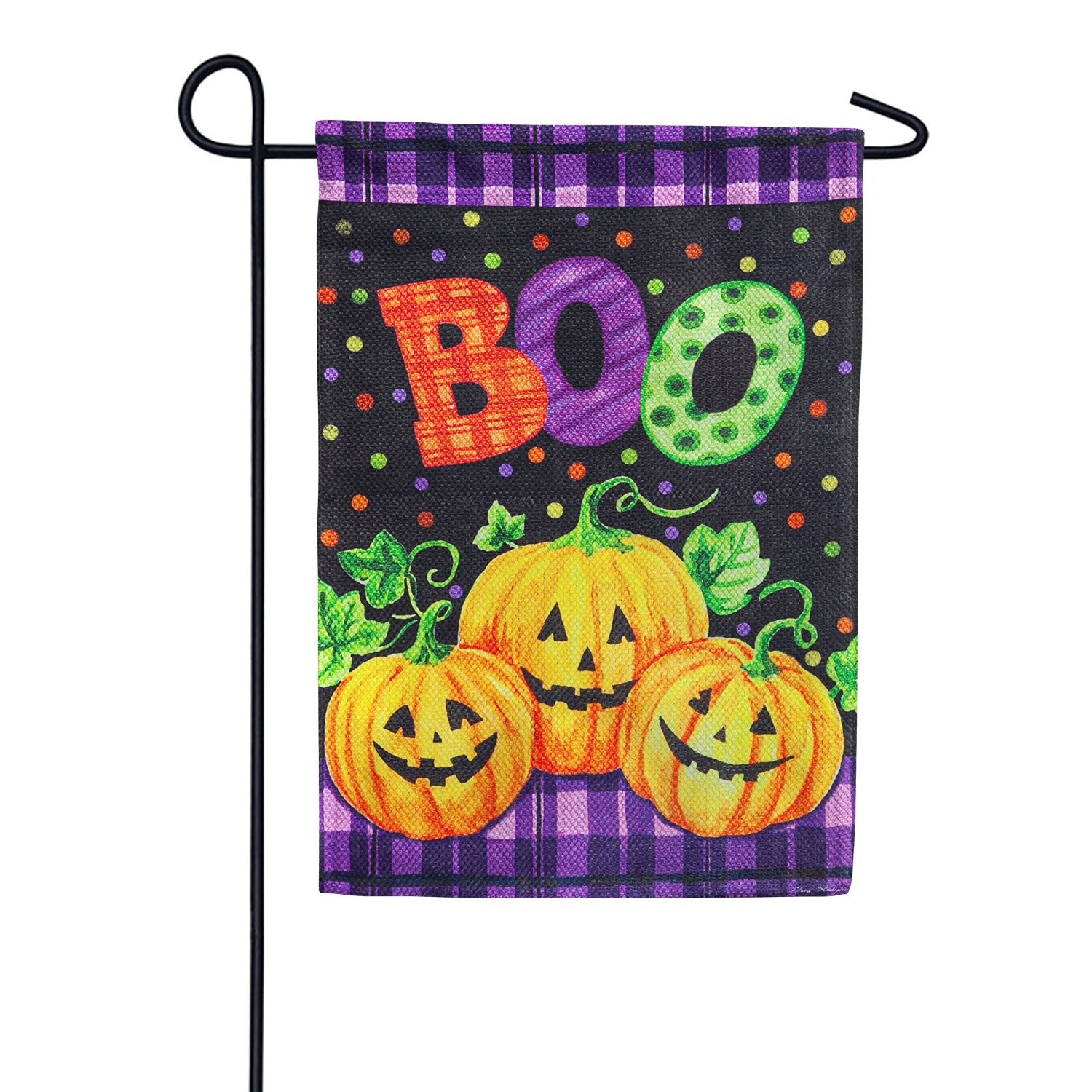Boo Jack-o-Lantern Double Sided Garden Flag