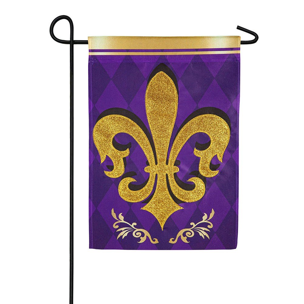 Fleur De Lis Appliqued Garden Flag