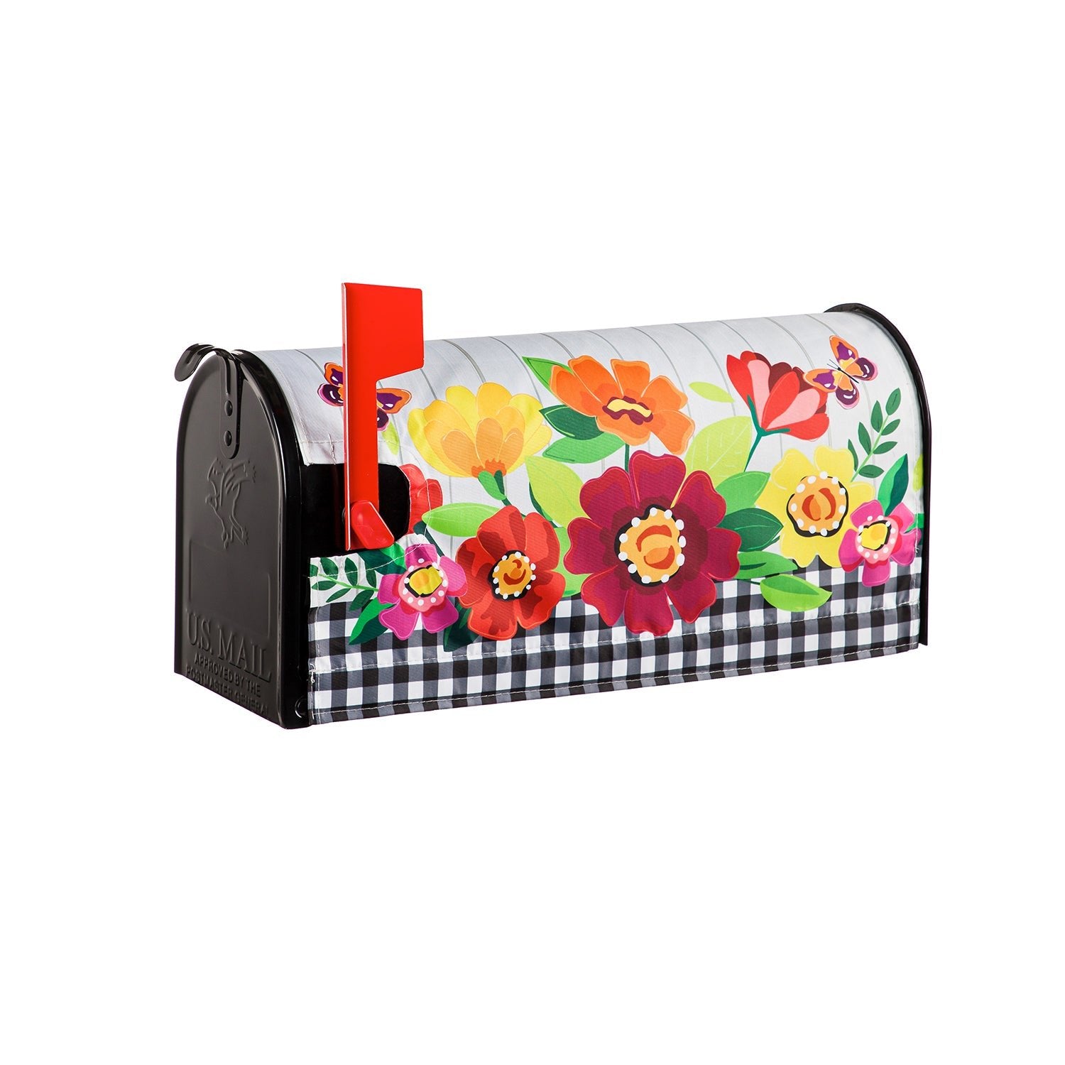 Summer Floral with Butterflies Mailbox Cover