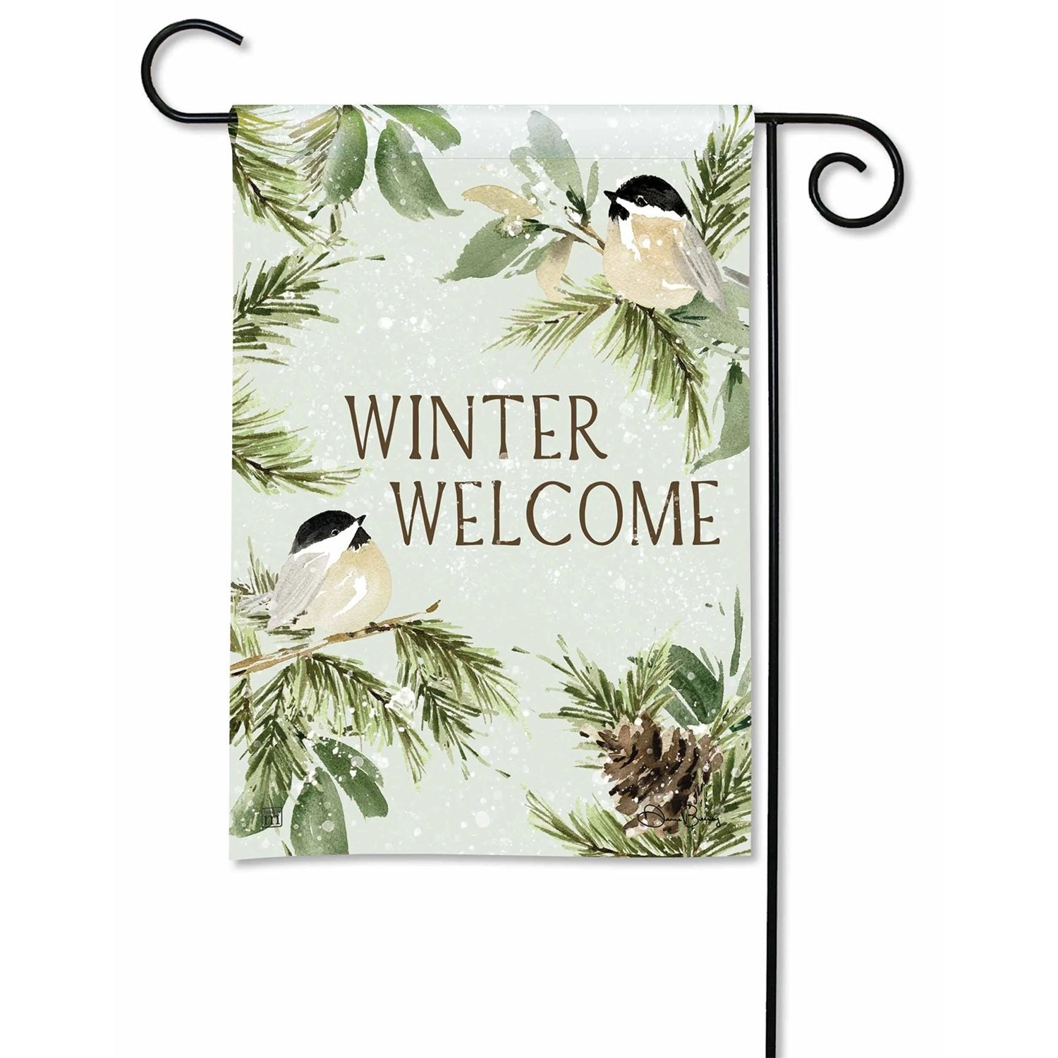 Winter Chickadee Garden Flag