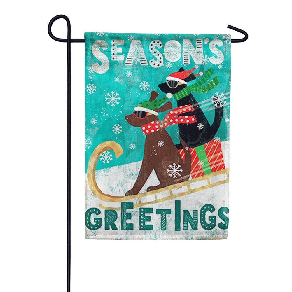 Sledding Pups Garden Flag