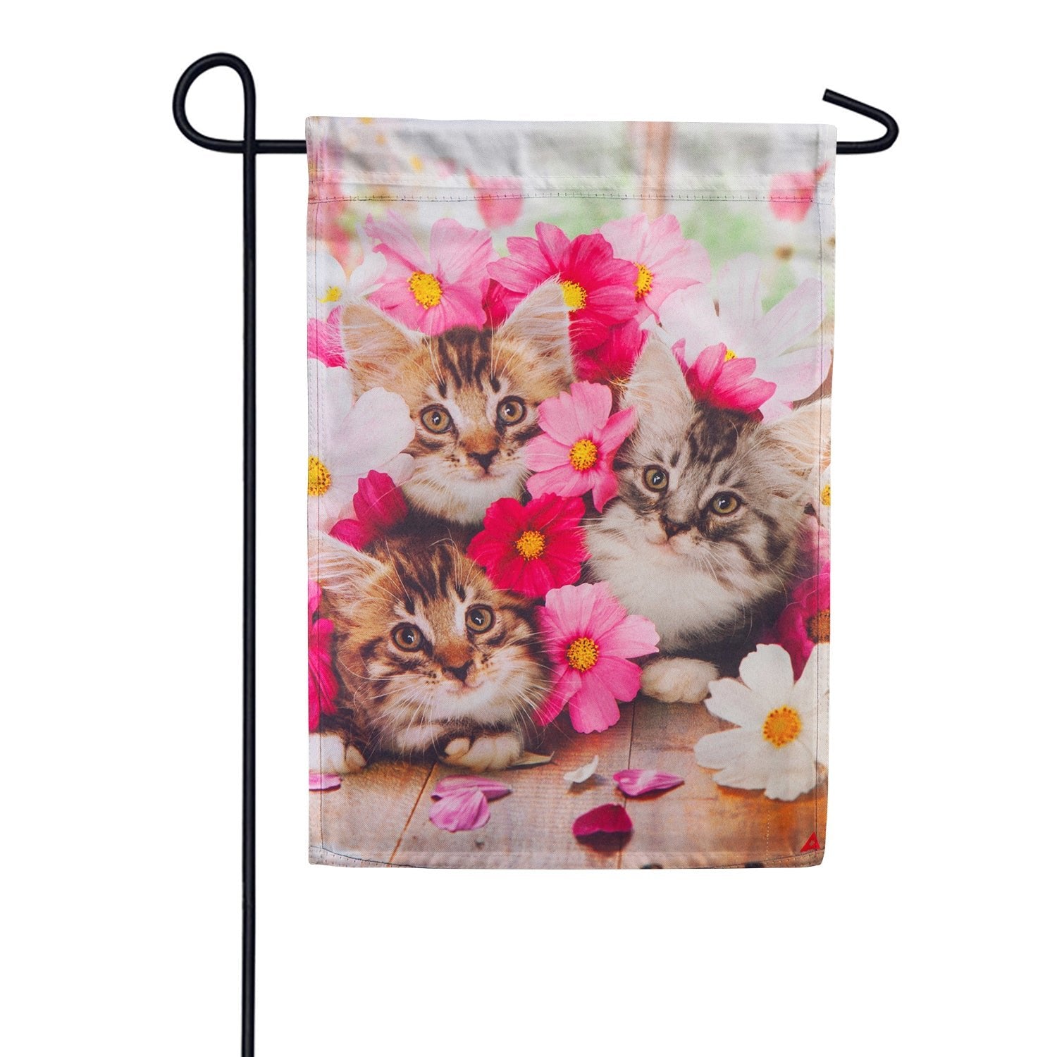 Flower Kittens Suede Double Sided Garden Flag