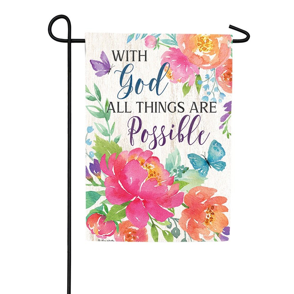 With God All Things Are Possible Double Sided Garden Flag
