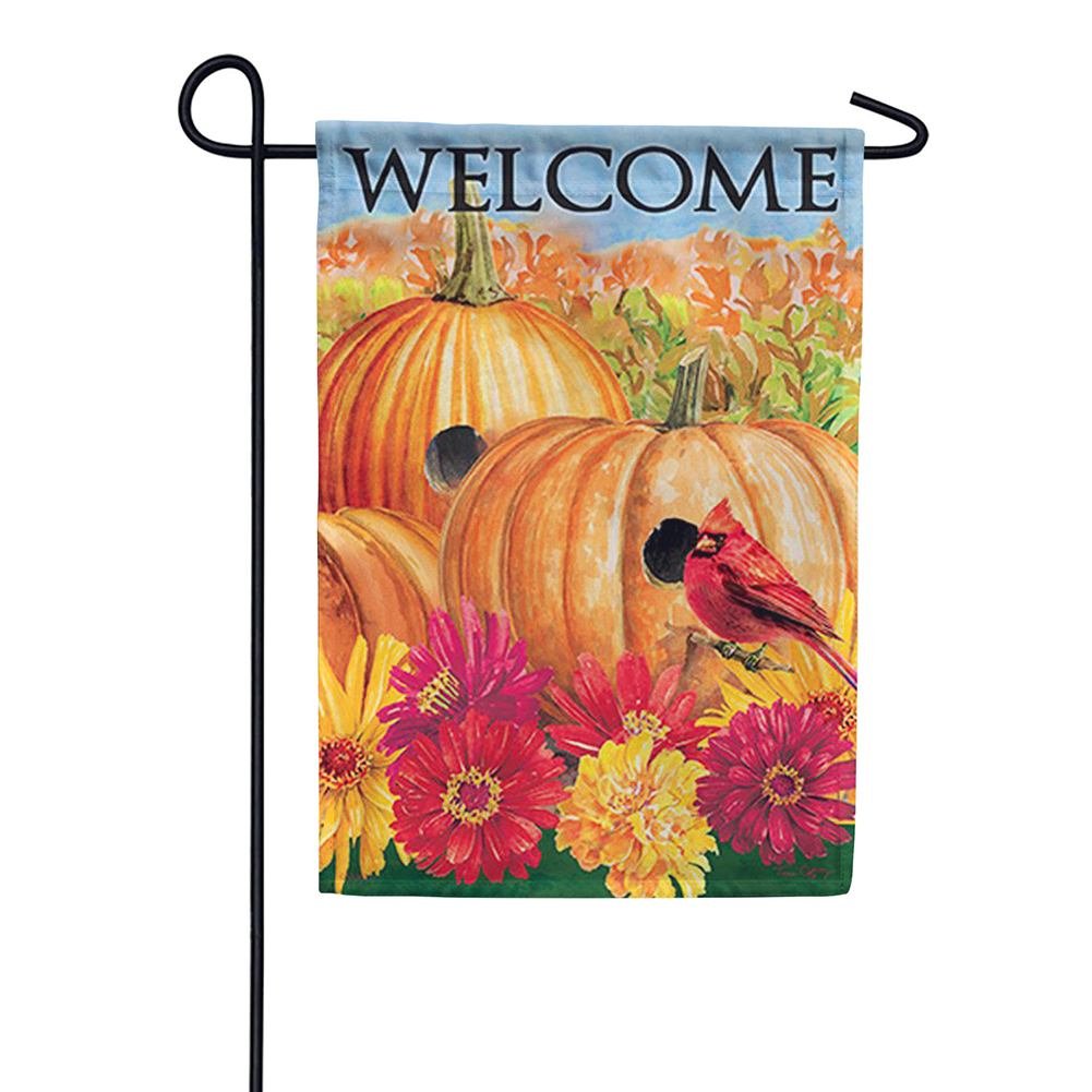 Welcome Signs of Fall Glitter Trends Double Sided Garden Flag