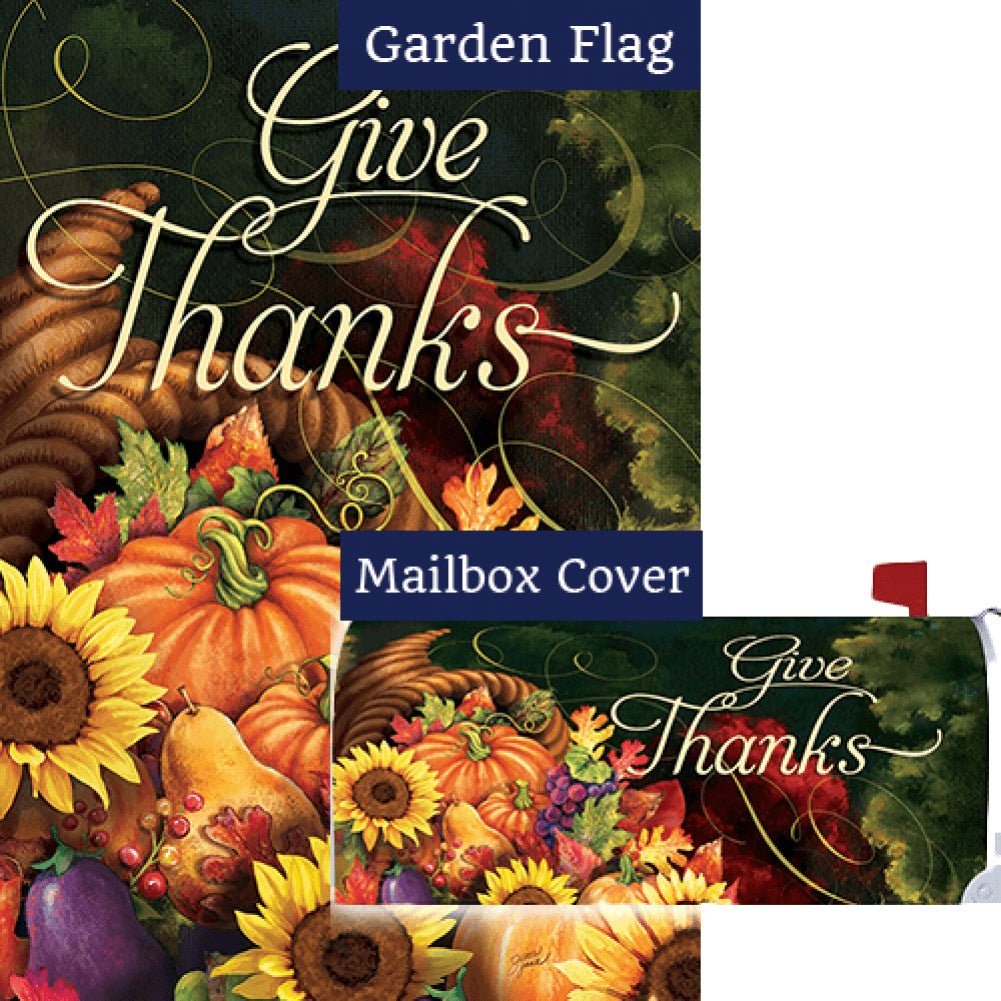 Overflowing Cornucopia Double Sided Flag Mailwrap Set (2 Pieces)