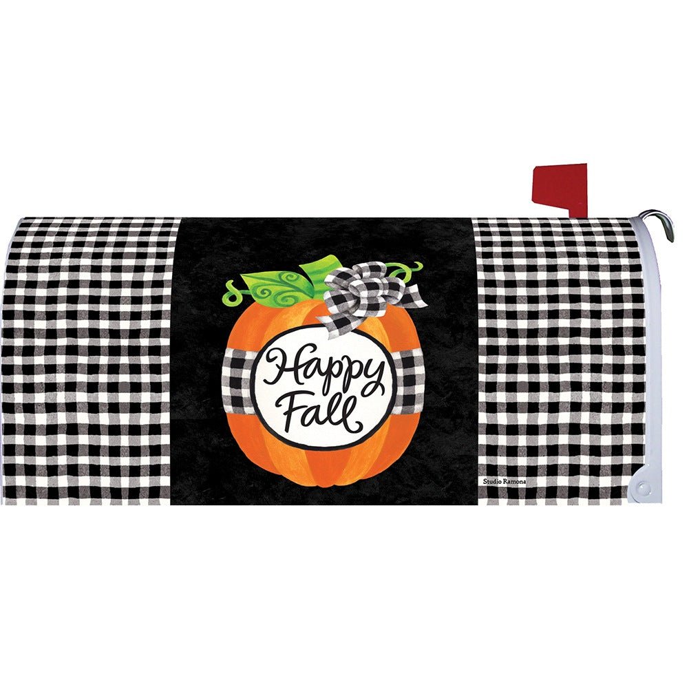 Gingham Pumpkin Mailbox Cover