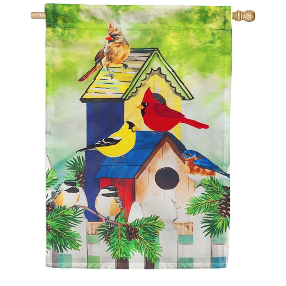 Fall Birds Linen House Flag