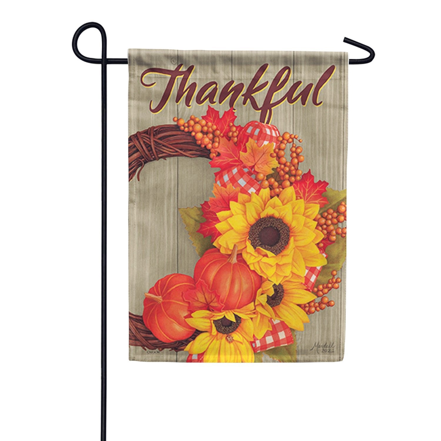 Fall Wreath Garden Flag