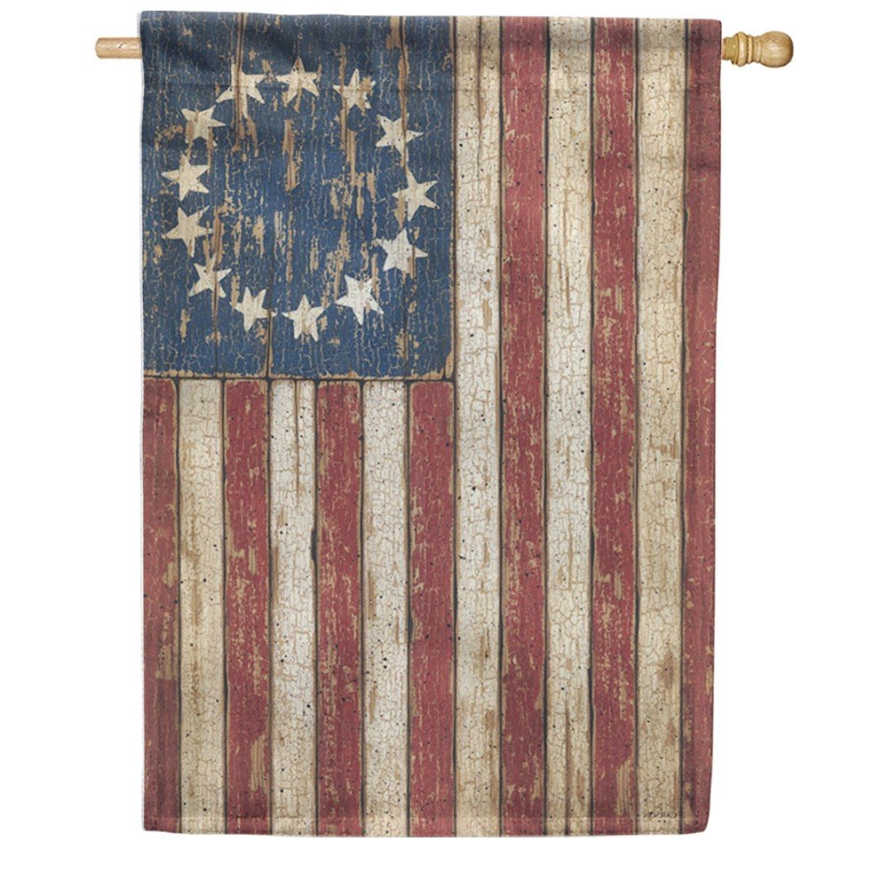 Primitive American Flag Double Sided House Flag