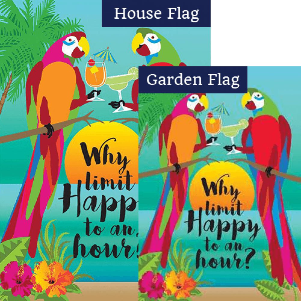 Why Limit Happy Double Sided Flags Set (2 Pieces)