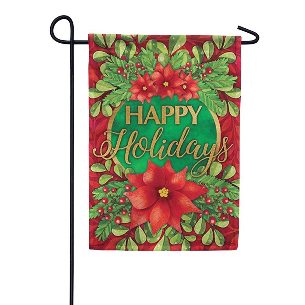 Holiday Greenery Double Sided Garden Flag