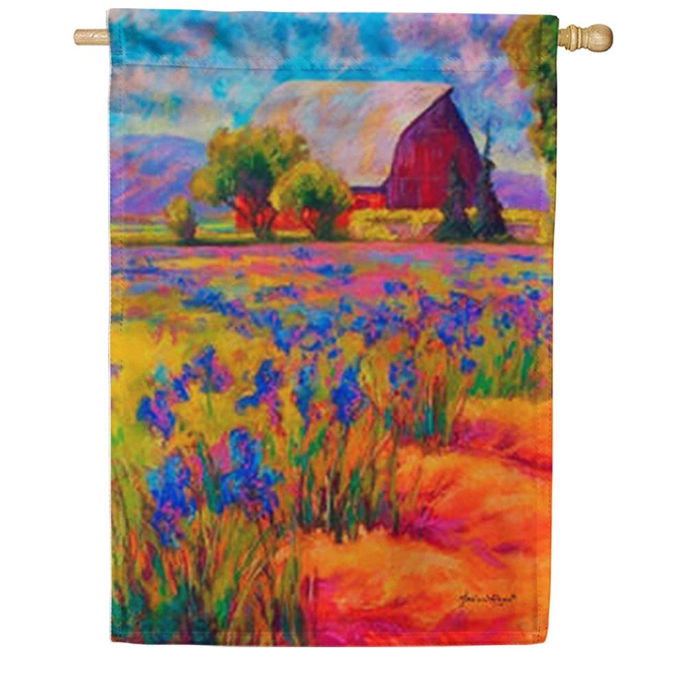 Lavender Farm House Flag