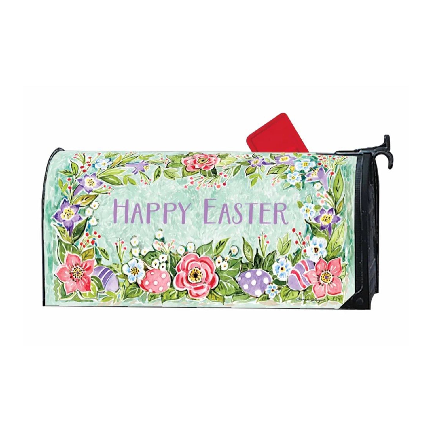 Briarwood Lane Bunnies & Basket Easter Magnetic Mailbox Cover - Fits Standard 6.5x19 Steel Mailboxes