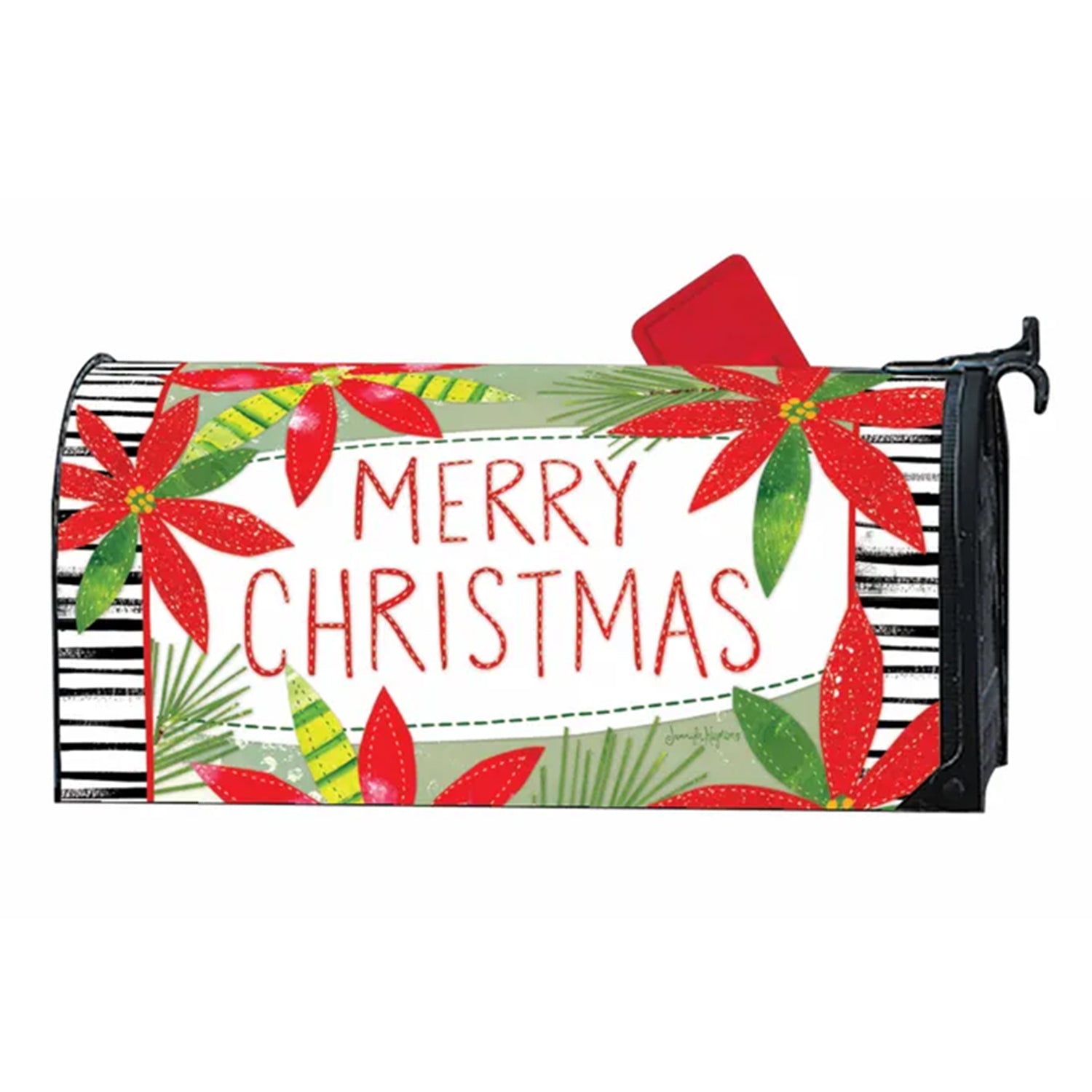 Holly Jolly Poinsettias Mailwrap