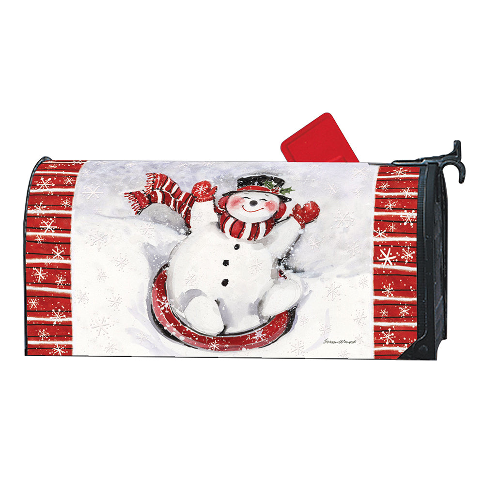 Sledding Snowman Mailwrap