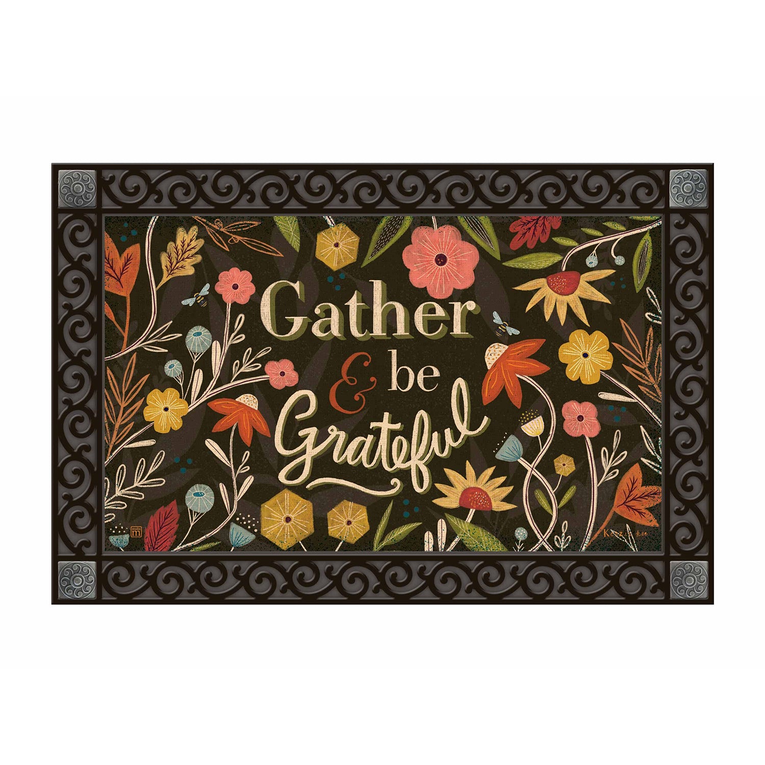 Gather and Be Grateful Floral MatMate