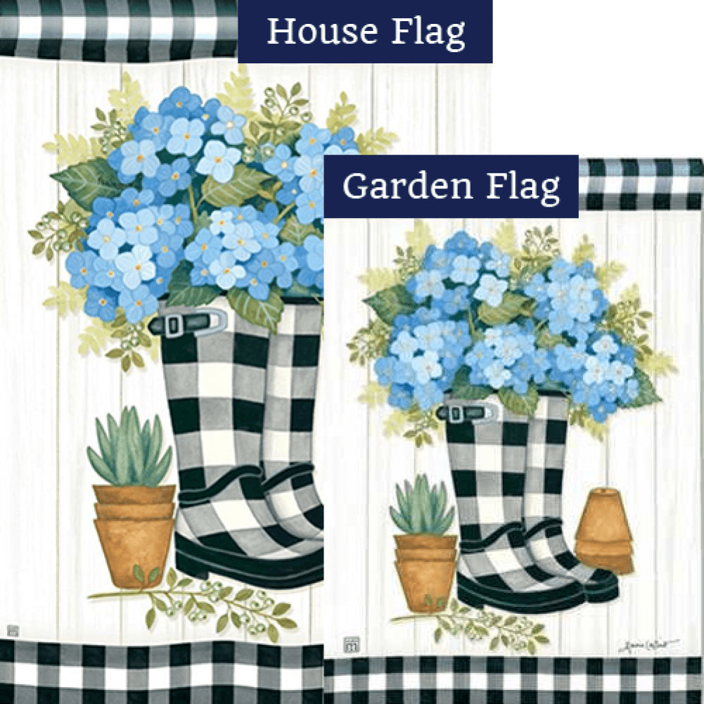Black and White Wellies Flags Set (2 Pieces)
