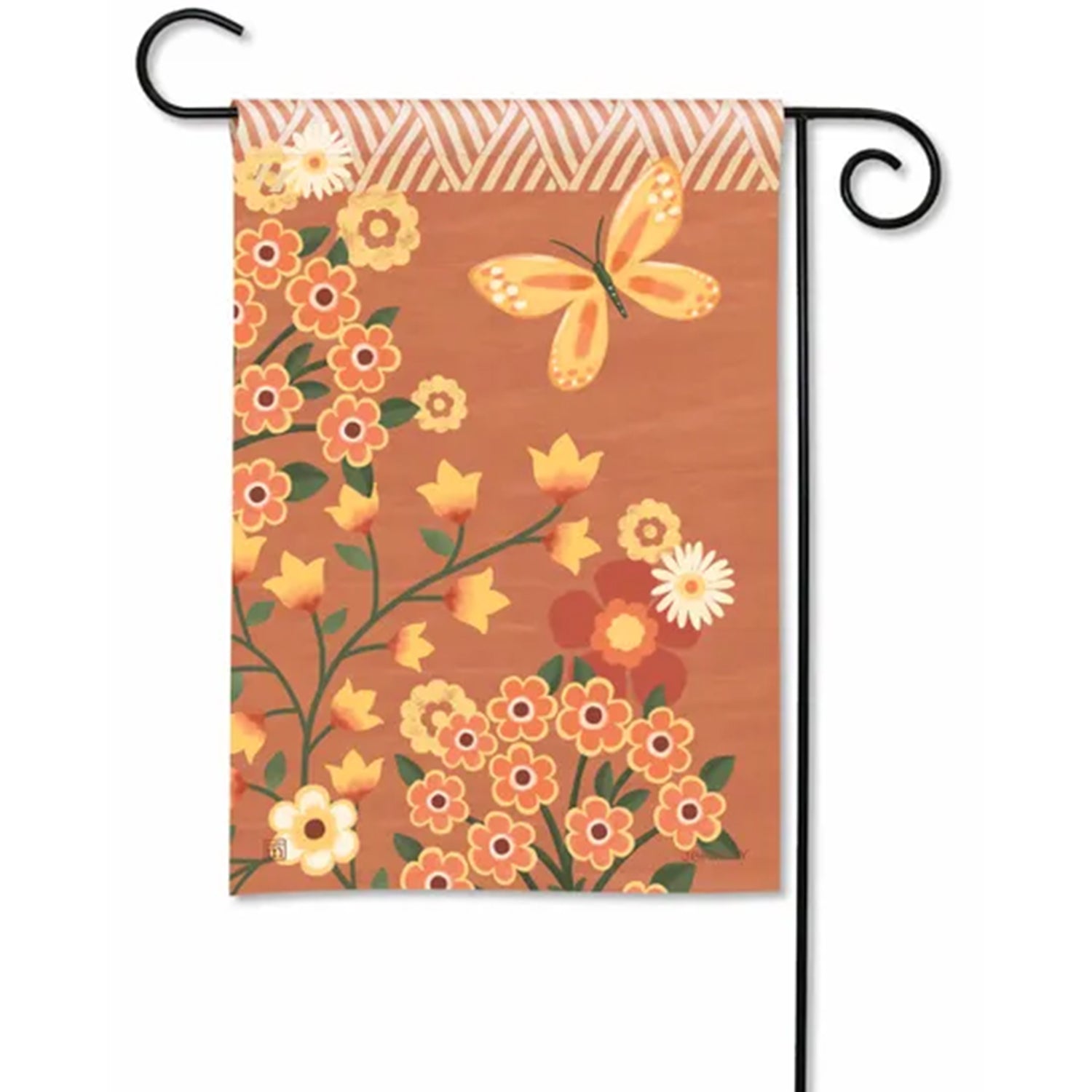 Clay Flowers Garden Flag