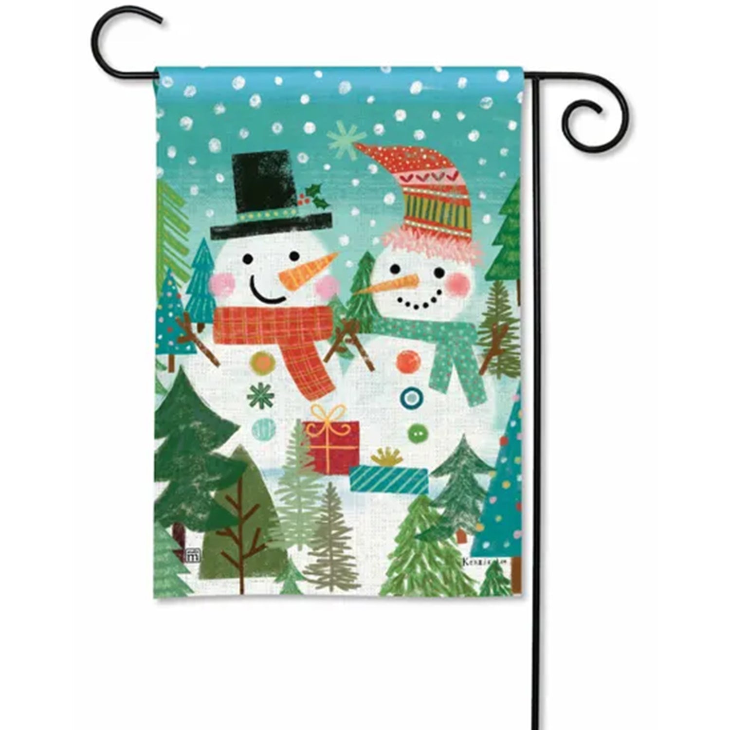 Snow Couple Garden Flag