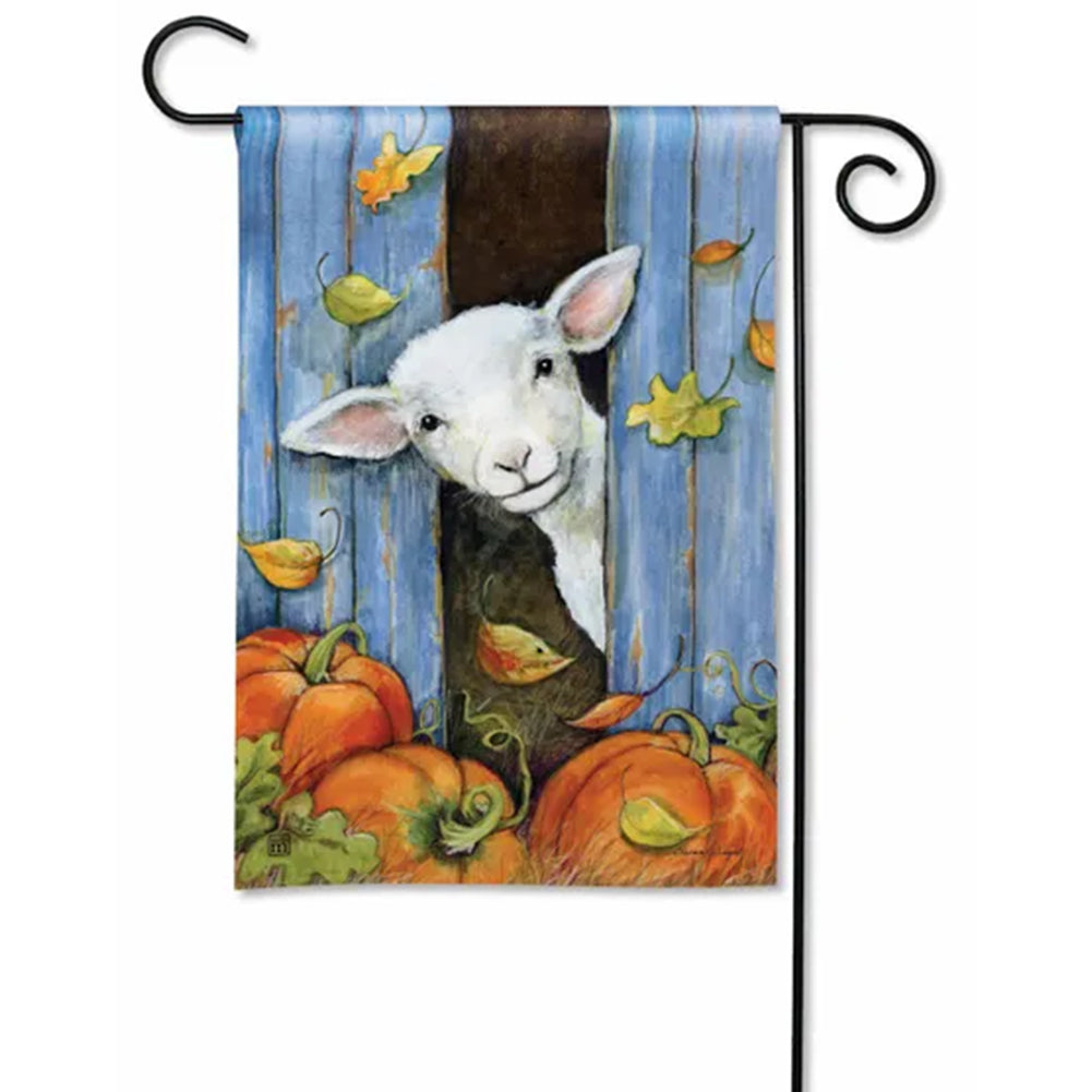 Pumpkin Farm Lamb Garden Flag