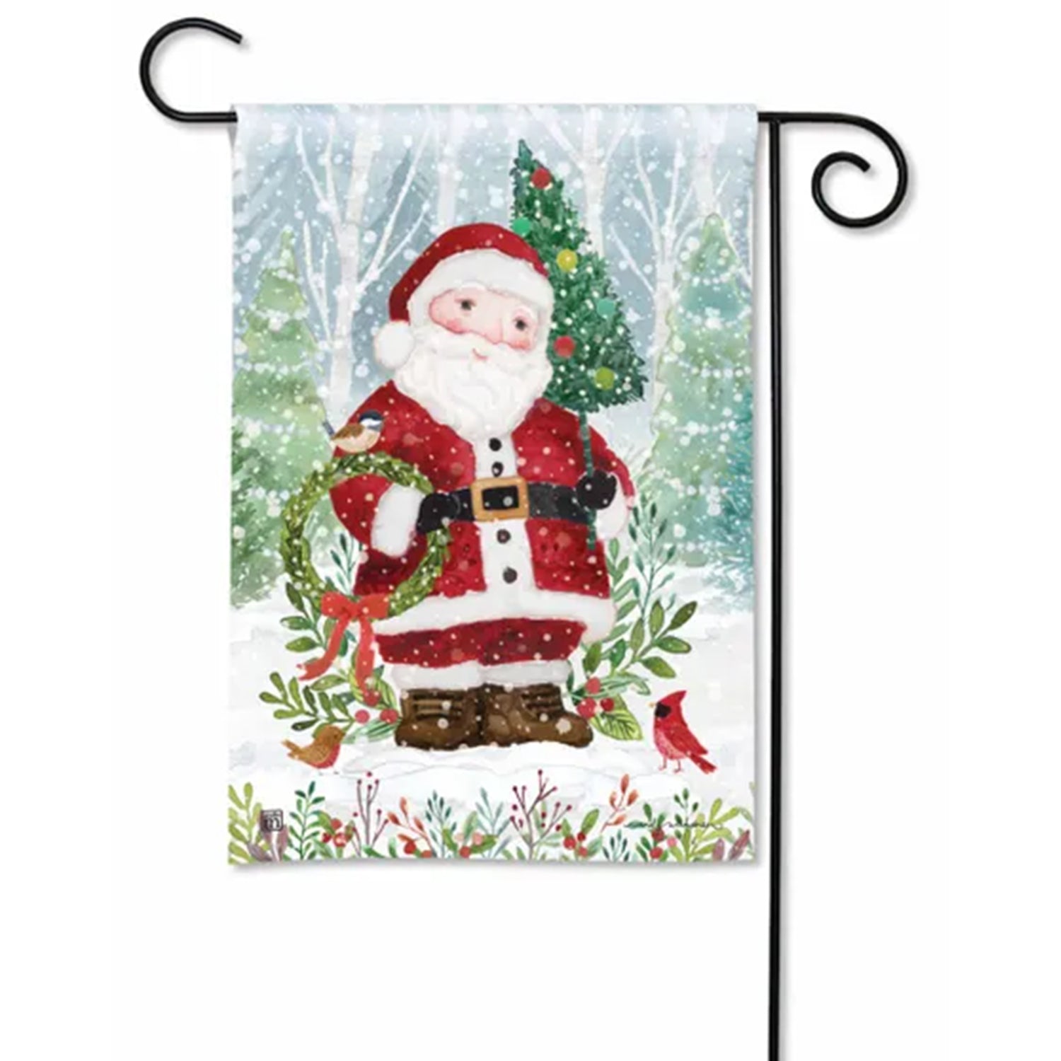 Santa's Forest Garden Flag