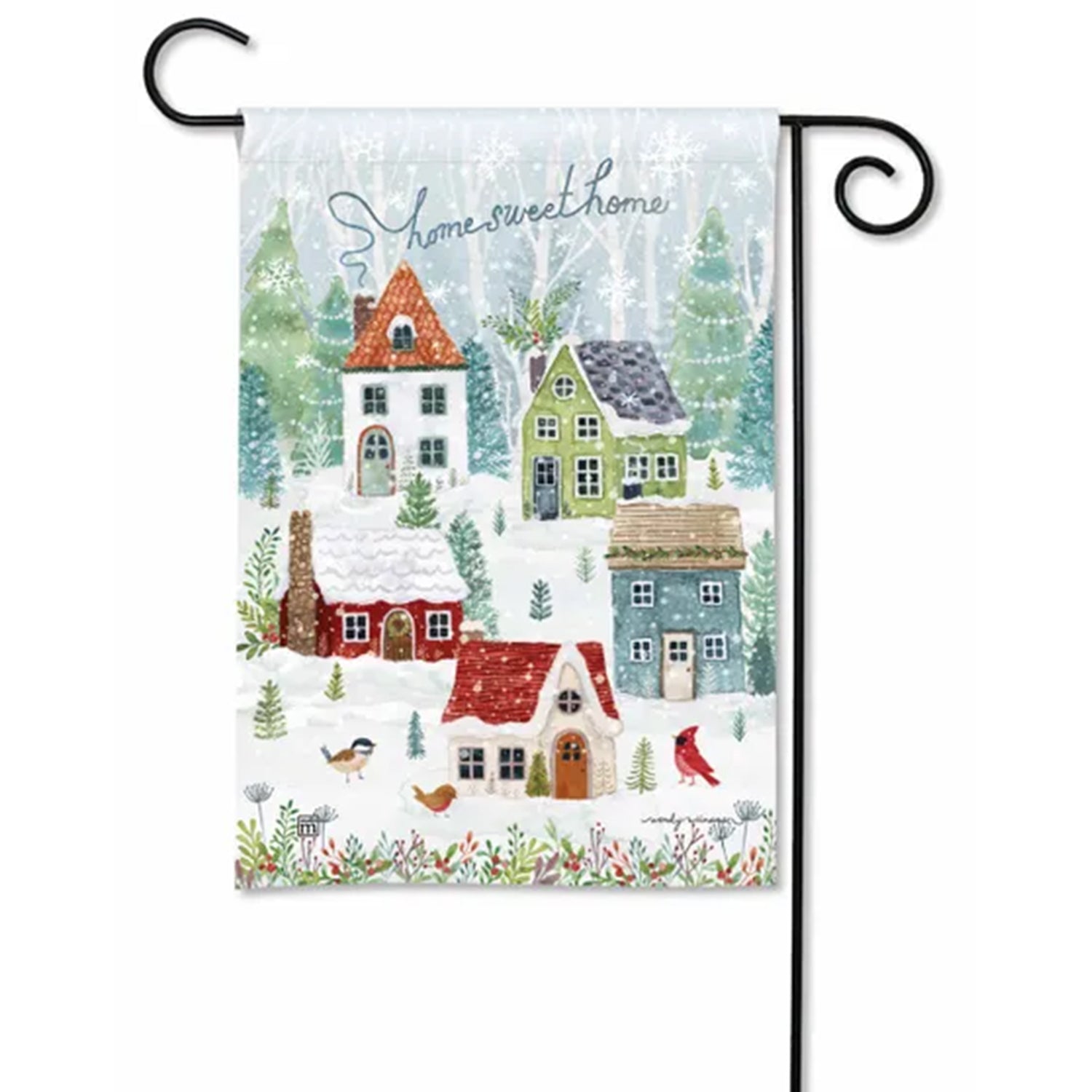 Snow Village Garden Flag