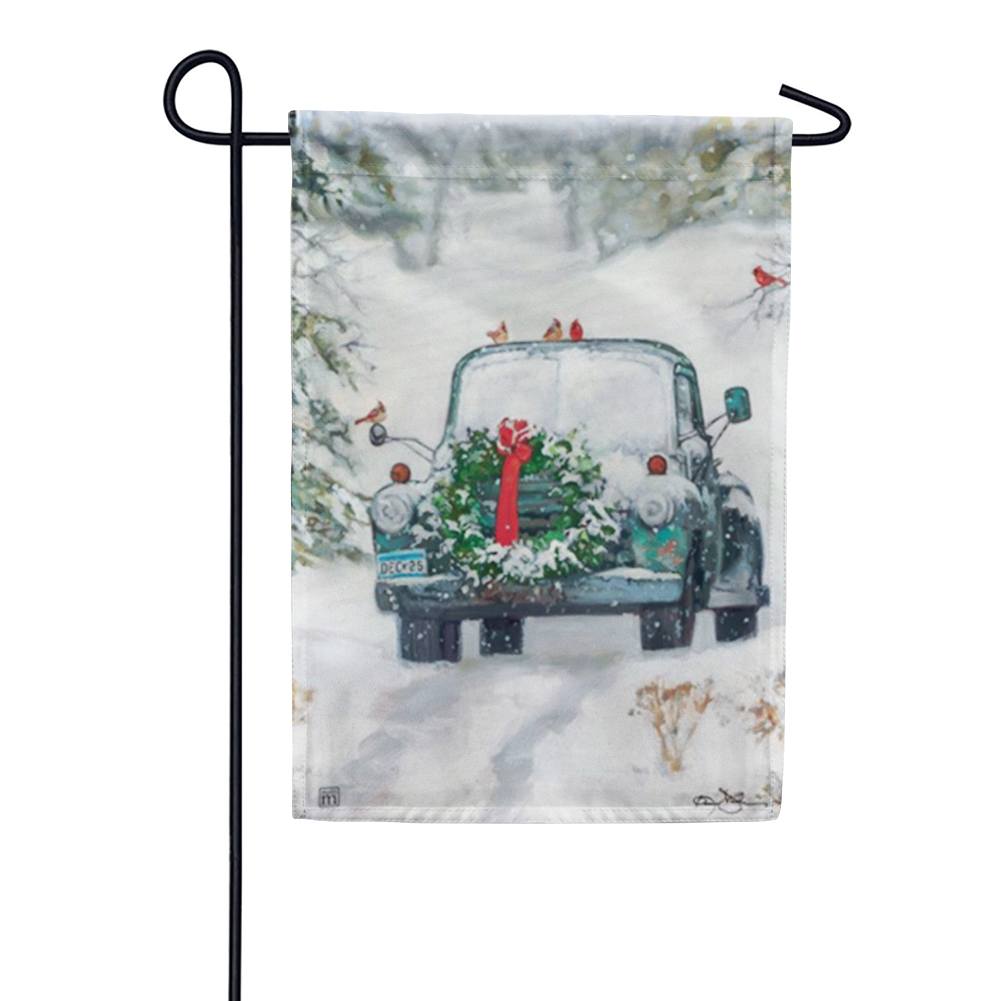 Snowy Roads Garden Flag