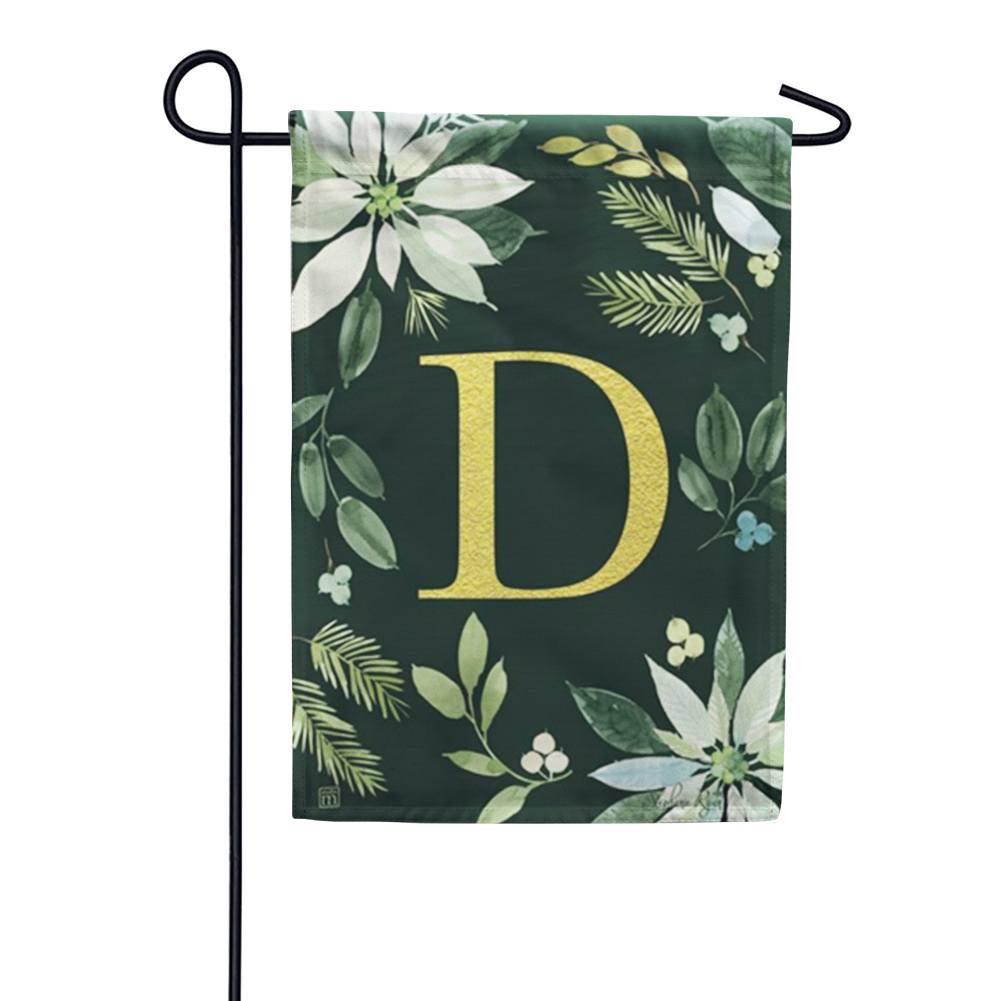 Poinsettia Joy Monogram Garden Flag