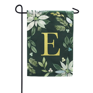 Poinsettia Joy Monogram Garden Flag