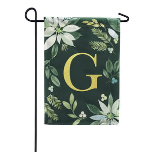 Poinsettia Joy Monogram Garden Flag