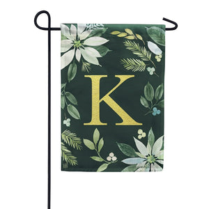 Poinsettia Joy Monogram Garden Flag