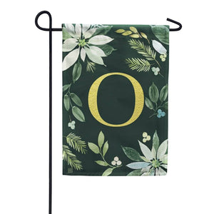 Poinsettia Joy Monogram Garden Flag