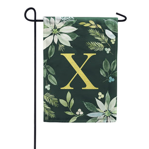 Poinsettia Joy Monogram Garden Flag