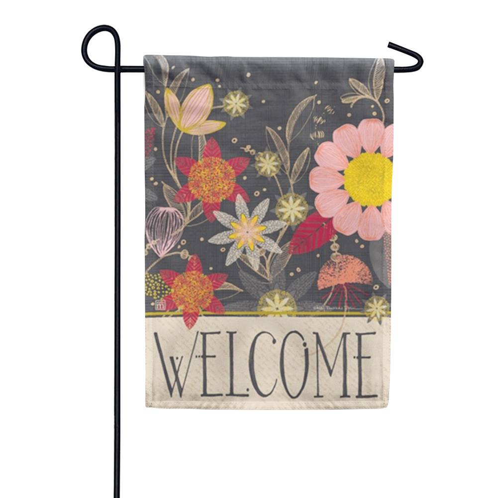 Magnet Works Floral Welcome Garden Flag