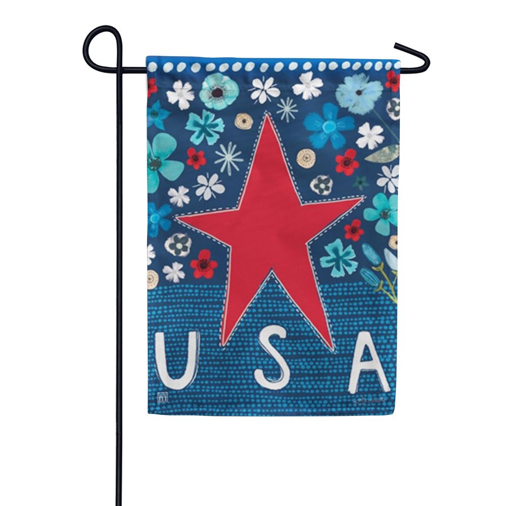 Patriotic Star Garden Flag