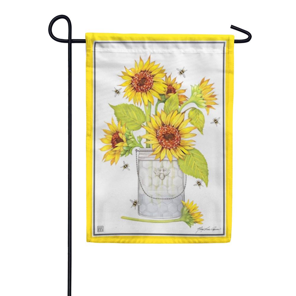 Sunflowers and Bees Garden Flag