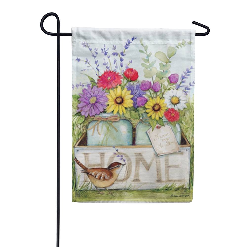 Welcome Home Planter Box Garden Flag