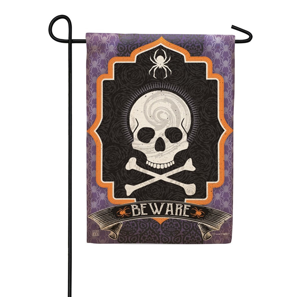 Skeleton Beware Garden Flag