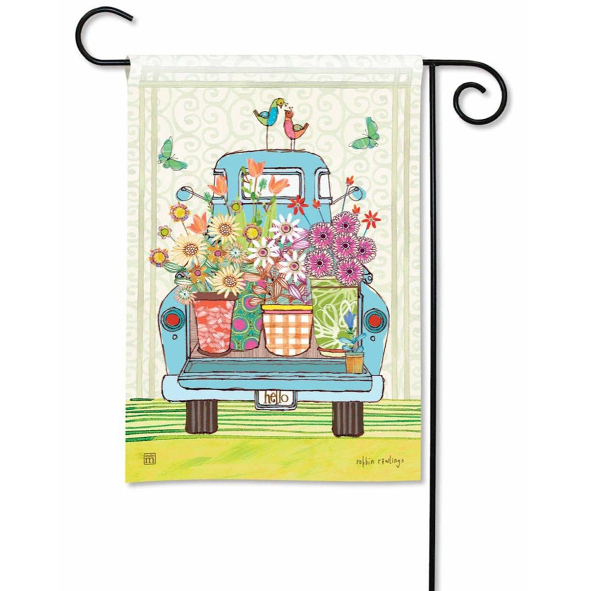 Flower Truck Garden Flag