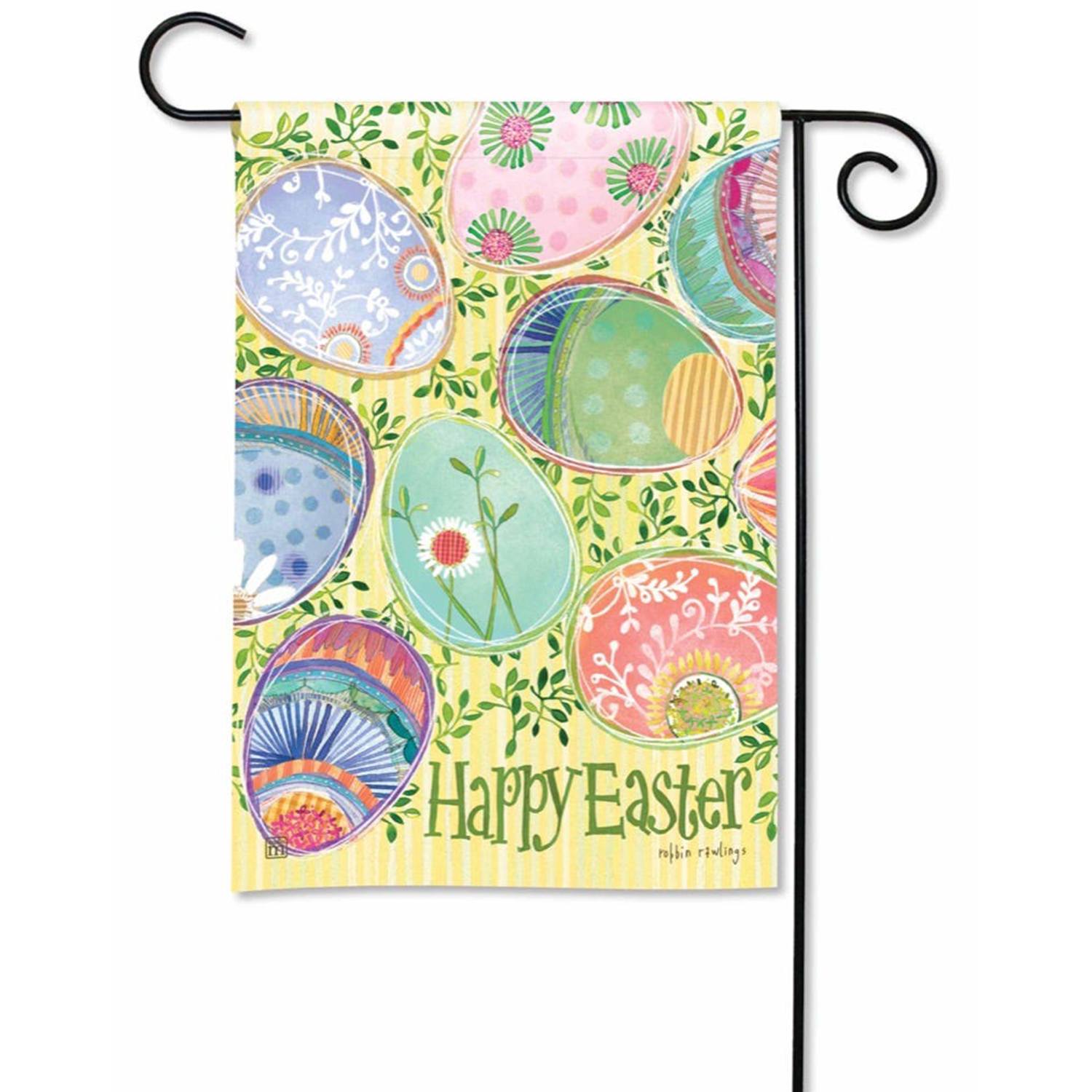 Painted Easter Eggs Garden Flag