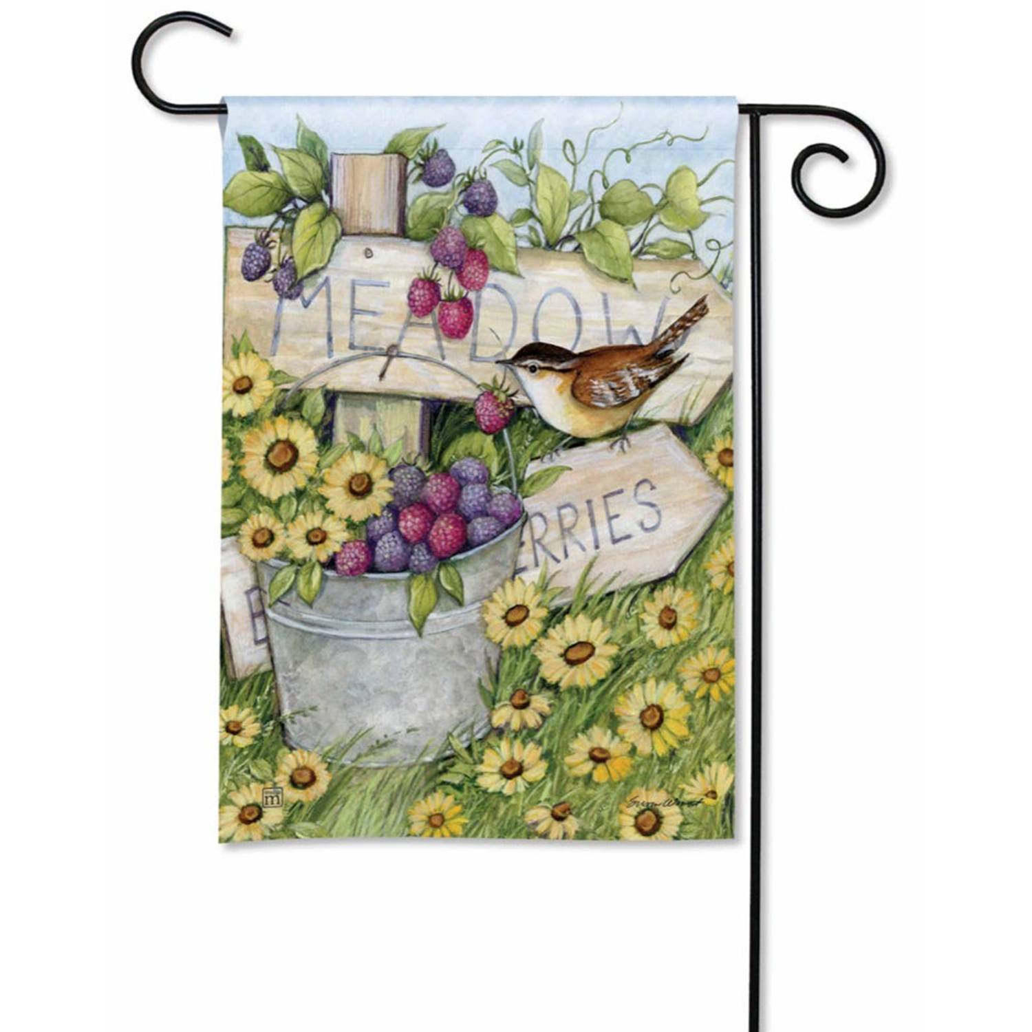 Fresh Blackberries Garden Flag