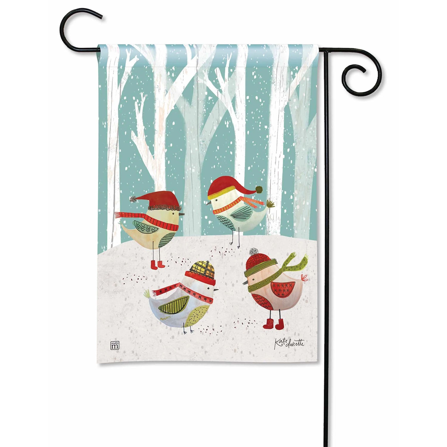 Warm Winter Birds Garden Flag