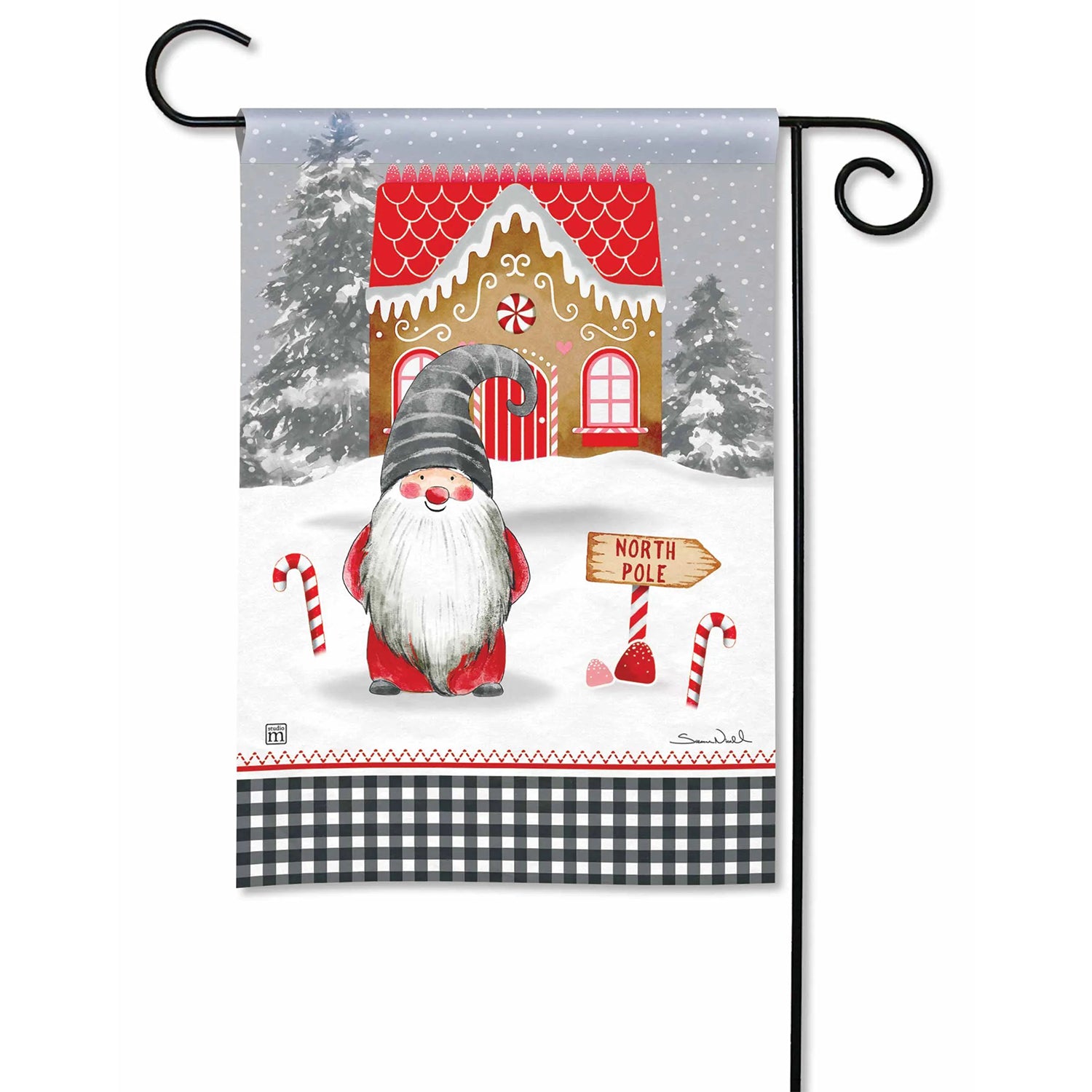 Holiday Gnome Garden Flag