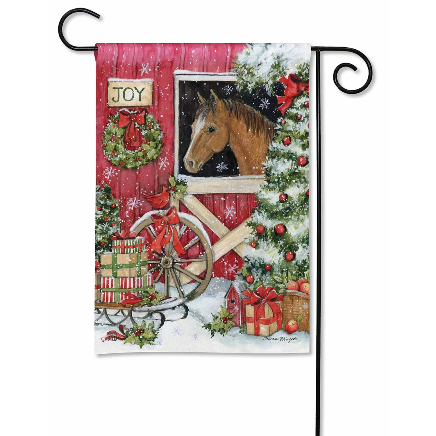 Horse for Christmas Garden Flag