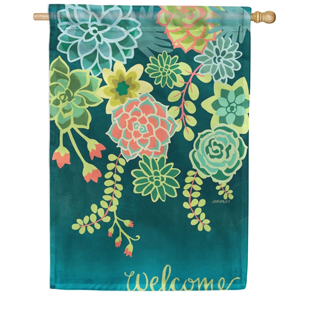 Boho Succulents House Flag