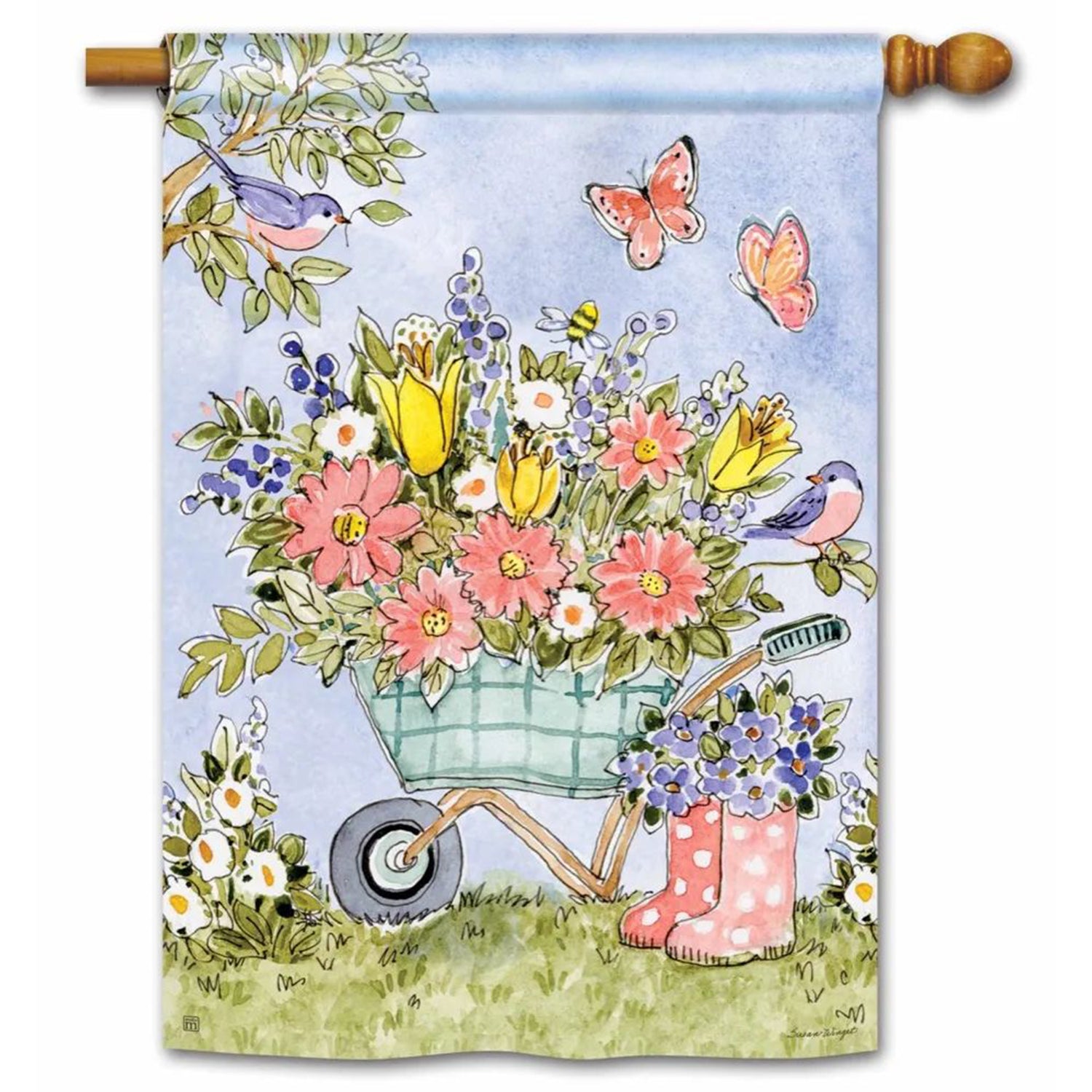 Magnet Works Flower Cart House Flag