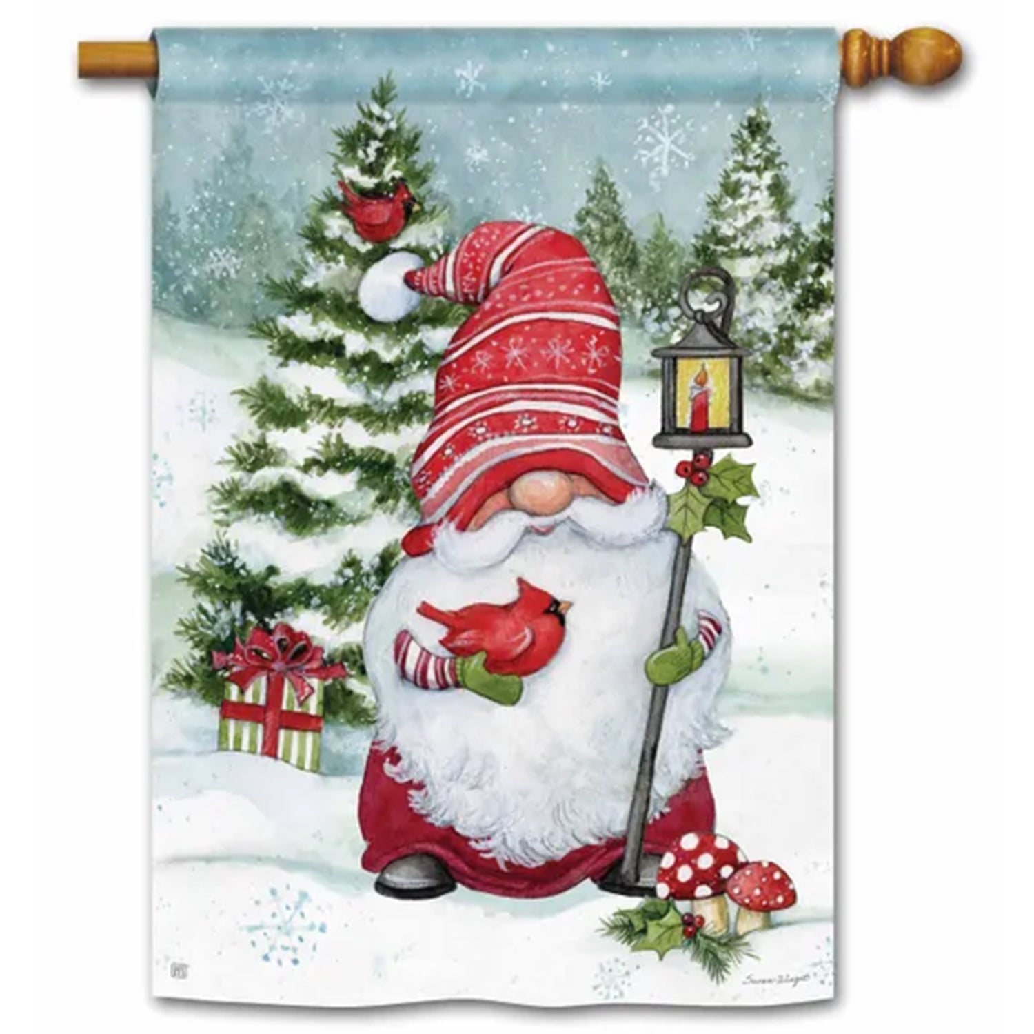 Magnet Works Christmas Gnome House Flag