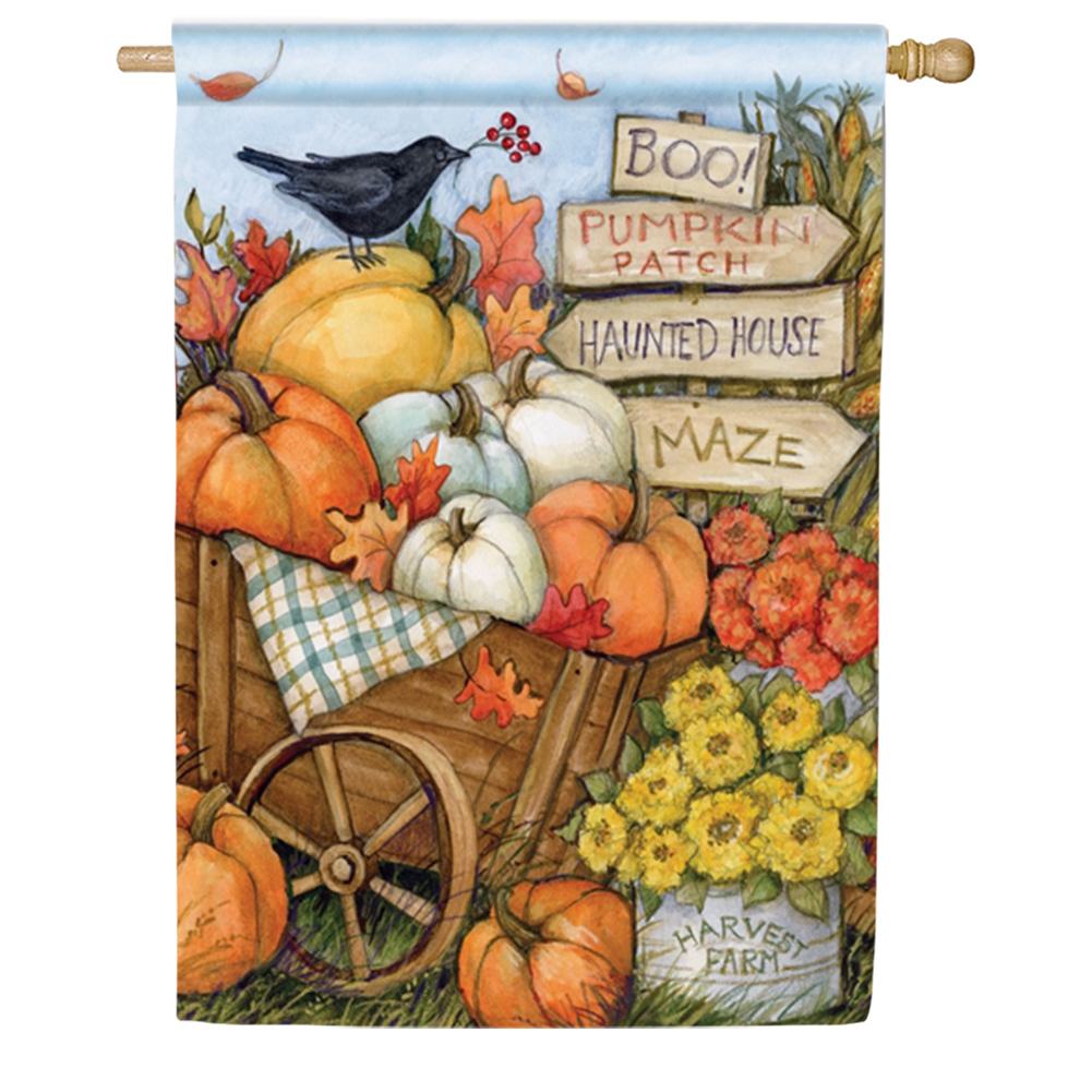 Magnet Works Fall Wheelbarrow House Flag