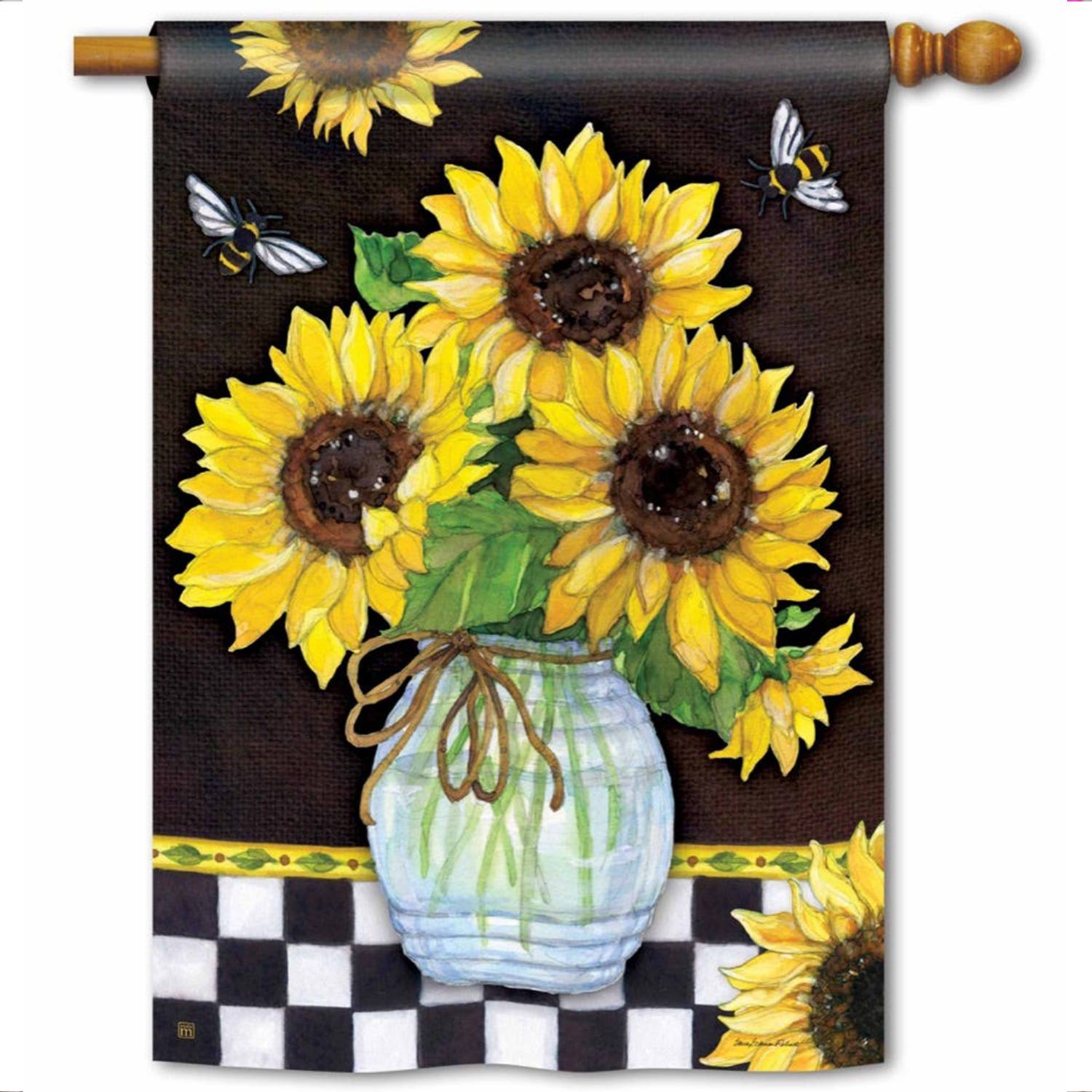 Magnet Works Sunflowers House Flag