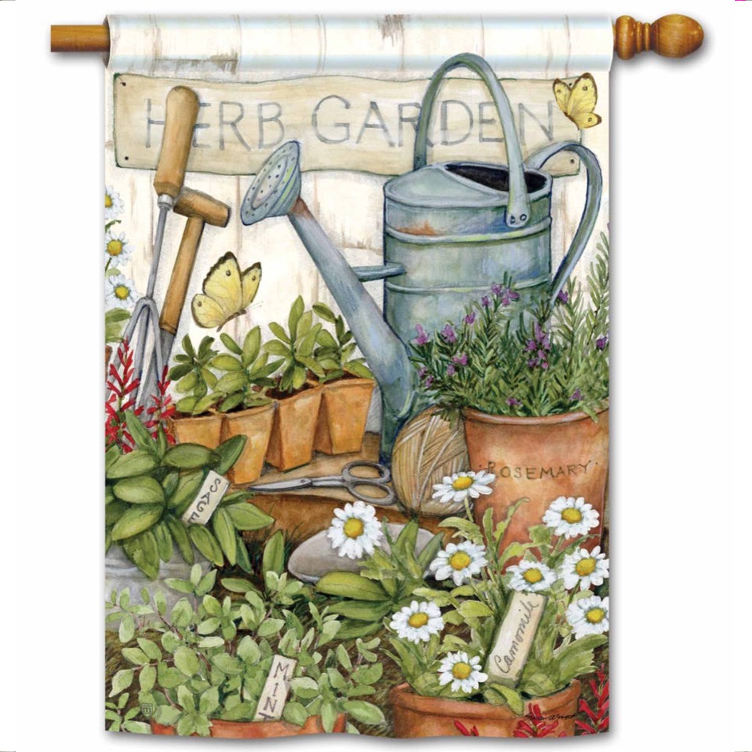 Planting Herbs House Flag